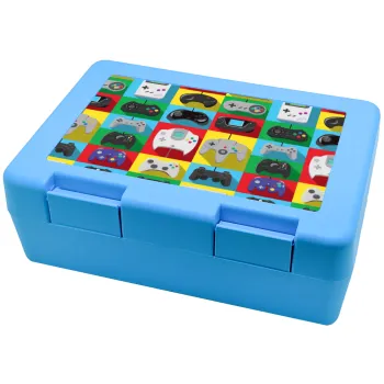 Gaming Controllers, Παιδικό δοχείο κολατσιού ΓΑΛΑΖΙΟ 185x128x65mm (BPA free πλαστικό)