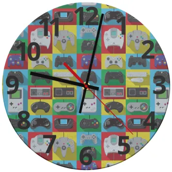 Gaming Controllers, Ρολόι τοίχου γυάλινο (30cm)