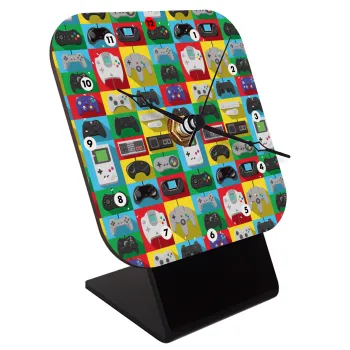 Gaming Controllers, Quartz Wooden table clock with hands (10cm)