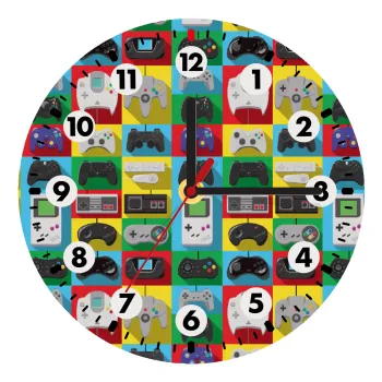 Gaming Controllers, Ρολόι τοίχου ξύλινο (20cm)
