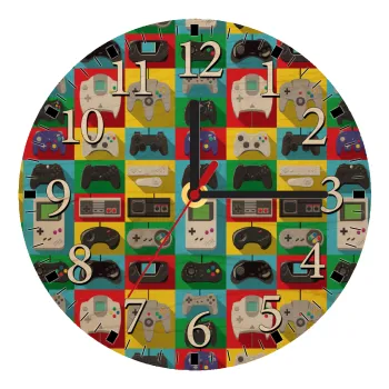 Gaming Controllers, Ρολόι τοίχου ξύλινο plywood (20cm)