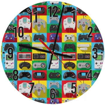 Gaming Controllers, Ρολόι τοίχου ξύλινο (30cm)