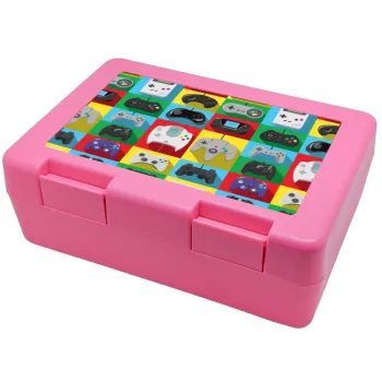 Gaming Controllers, Παιδικό δοχείο κολατσιού ΡΟΖ 185x128x65mm (BPA free πλαστικό)