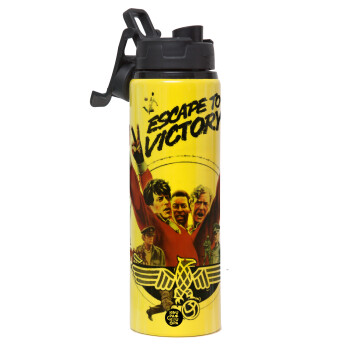 Escape to victory, Metallic water bottle with safety lid, 850ml aluminum