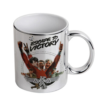 Escape to victory, Mug ceramic, silver mirror, 330ml