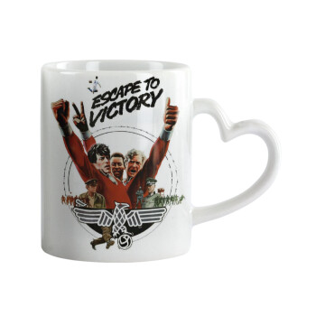 Escape to victory, Mug heart handle, ceramic, 330ml