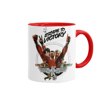 Escape to victory, Mug colored red, ceramic, 330ml