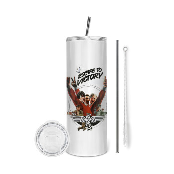 Escape to victory, Tumbler stainless steel 600ml, with metal straw & cleaning brush