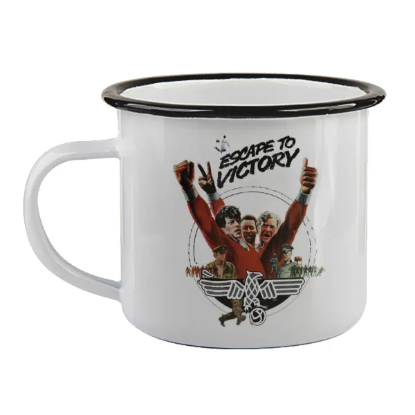 Escape to victory — Enamel mug with black rim, 360ml