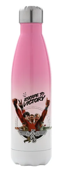 Escape to victory — Metal mug thermos Pink/White (Stainless steel), double wall, 500ml