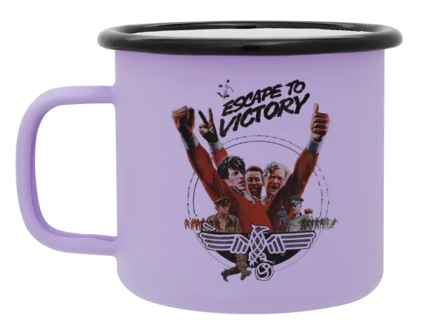Escape to victory — Metal enamel mug, matte light pastel purple, 360ml