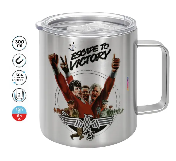 Escape to victory — Double-walled stainless steel mug 300ml with temperature-retaining lid