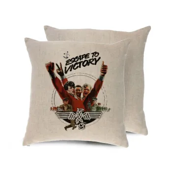 Escape to victory, Μαξιλάρι καναπέ ΛΙΝΟ 40x40cm περιέχεται το  γέμισμα