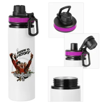 Escape to victory, Metallic water bottle with safety lid, 850ml aluminum