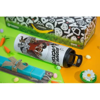 Escape to victory, Πασχαλινή Λαμπάδα με Travel Tumbler θερμό με διπλό καπάκι (600ml, BPA free) & κερί αρωματικό πλακέ (30cm) (ΤΙΡΚΟΥΑΖ)