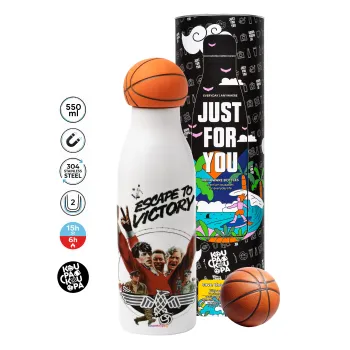 Escape to victory, Bascetball Metal mug thermos, double wall, 550ml