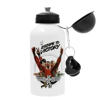 Escape to victory, Metal water bottle, White, aluminum 500ml