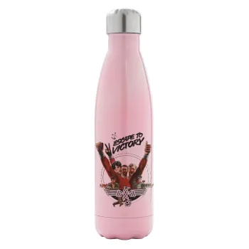 Escape to victory, Μεταλλικό παγούρι θερμός Ροζ Ιριδίζον (Stainless steel), διπλού τοιχώματος, 500ml