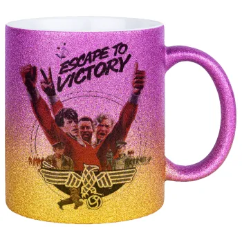 Escape to victory, Κούπα Χρυσή/Ροζ Glitter, κεραμική, 330ml