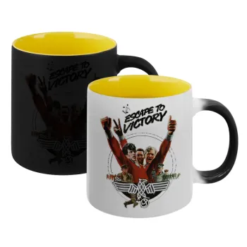 Escape to victory, Κούπα Μαγική εσωτερικό κίτρινη, κεραμική 330ml που αλλάζει χρώμα με το ζεστό ρόφημα