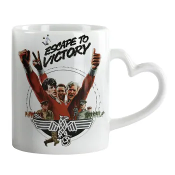Escape to victory, Mug heart handle, ceramic, 330ml