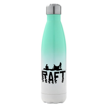 raft, Metal mug thermos Green/White (Stainless steel), double wall, 500ml