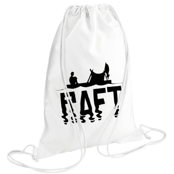 raft, Τσάντα πλάτης πουγκί GYMBAG λευκή (28x40cm)