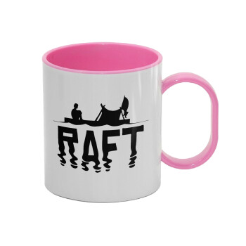 raft, Κούπα (πλαστική) (BPA-FREE) Polymer Ροζ για παιδιά, 330ml