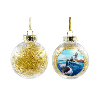 raft, Χριστουγεννιάτικη μπάλα δένδρου διάφανη με χρυσό γέμισμα 8cm