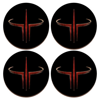 Quake 3 arena, ΣΕΤ x4 Σουβέρ ξύλινα στρογγυλά plywood (9cm)
