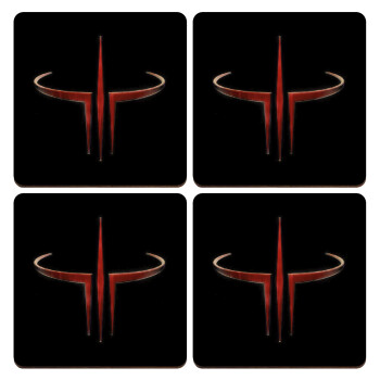 Quake 3 arena, ΣΕΤ x4 Σουβέρ ξύλινα τετράγωνα plywood (9cm)