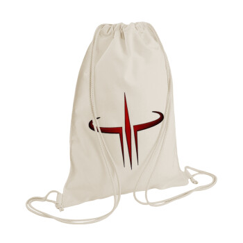 Quake 3 arena, Backpack bag GYMBAG natural (28x40cm)