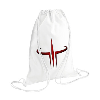 Quake 3 arena, Backpack pouch GYMBAG white (28x40cm)