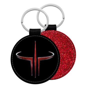 Quake 3 arena, Μπρελόκ Δερματίνη, στρογγυλό ΚΟΚΚΙΝΟ (5cm)