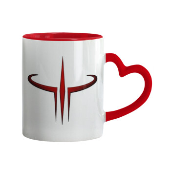 Quake 3 arena, Mug heart red handle, ceramic, 330ml