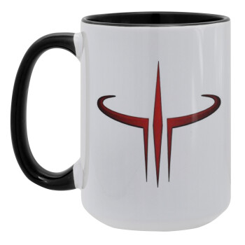 Quake 3 arena, Κούπα Mega 15oz, κεραμική Μαύρη, 450ml