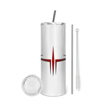 Quake 3 arena, Tumbler stainless steel 600ml, with metal straw & cleaning brush