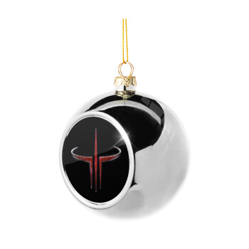 Quake 3 arena, Silver 8cm Christmas tree ball ornament