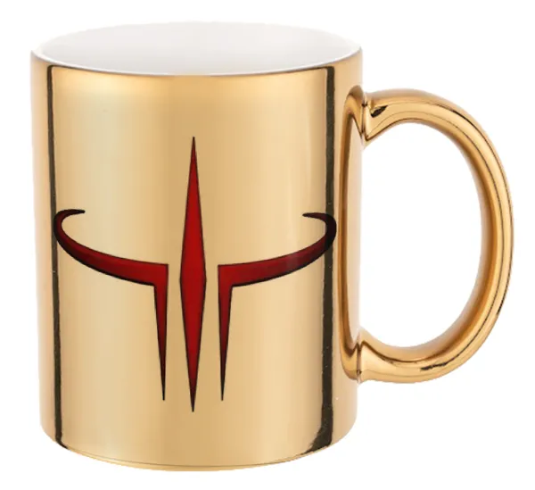 Quake 3 arena — Κούπα κεραμική, χρυσή καθρέπτης, 330ml