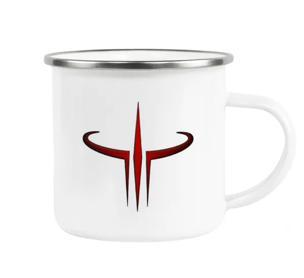 Quake 3 arena — Metallic enamel cup white 360ml