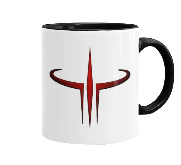 Quake 3 arena — Κούπα χρωματιστή μαύρη, κεραμική, 330ml
