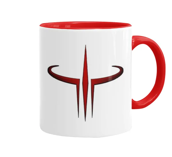 Quake 3 arena — Κούπα χρωματιστή κόκκινη, κεραμική, 330ml
