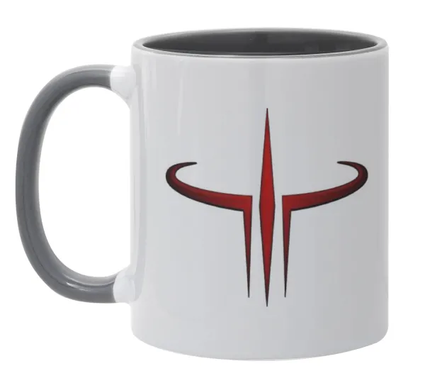 Quake 3 arena — Κούπα χρωματιστή γκρι, κεραμική, 330ml