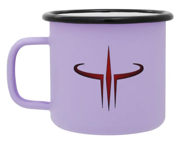 Quake 3 arena — Metal enamel mug, matte light pastel purple, 360ml