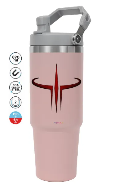 Quake 3 arena — PINK Travel Tumbler with Handle 890ml