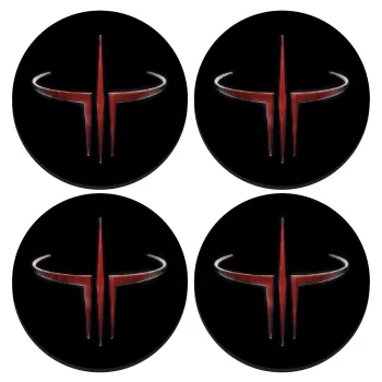 Quake 3 arena, ΣΕΤ 4 Σουβέρ ξύλινα στρογγυλά (9cm)
