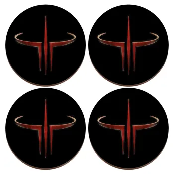 Quake 3 arena, ΣΕΤ x4 Σουβέρ ξύλινα στρογγυλά plywood (9cm)