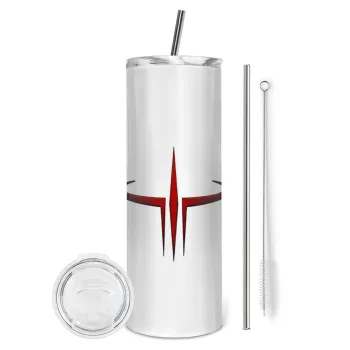 Quake 3 arena, Tumbler stainless steel 600ml, with metal straw & cleaning brush