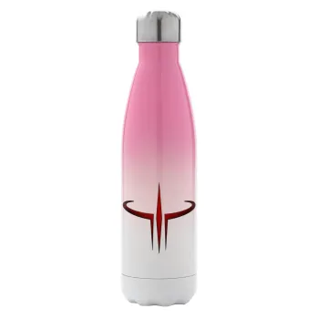 Quake 3 arena, Metal mug thermos Pink/White (Stainless steel), double wall, 500ml