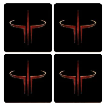 Quake 3 arena, ΣΕΤ x4 Σουβέρ ξύλινα τετράγωνα plywood (9cm)